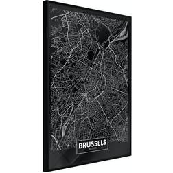 Arkiio Affisch Dark Map of Brussels [Poster] 20x30 Poster